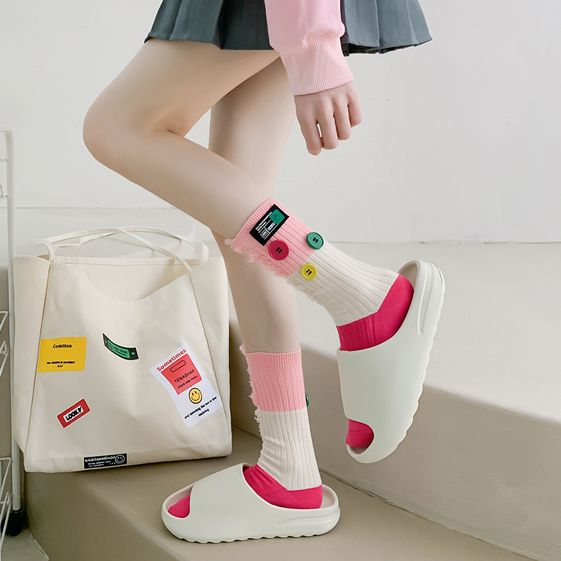 Gombík žobrák colorblock ponožky